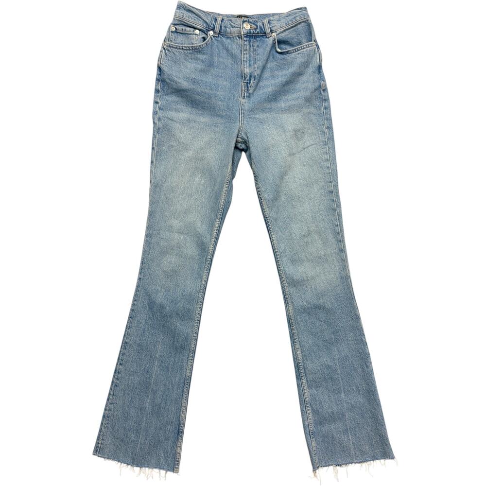 ASOS Jeans Hourglass Stretch Flare Light Wash High Rise Raw Hem Denim 28x34